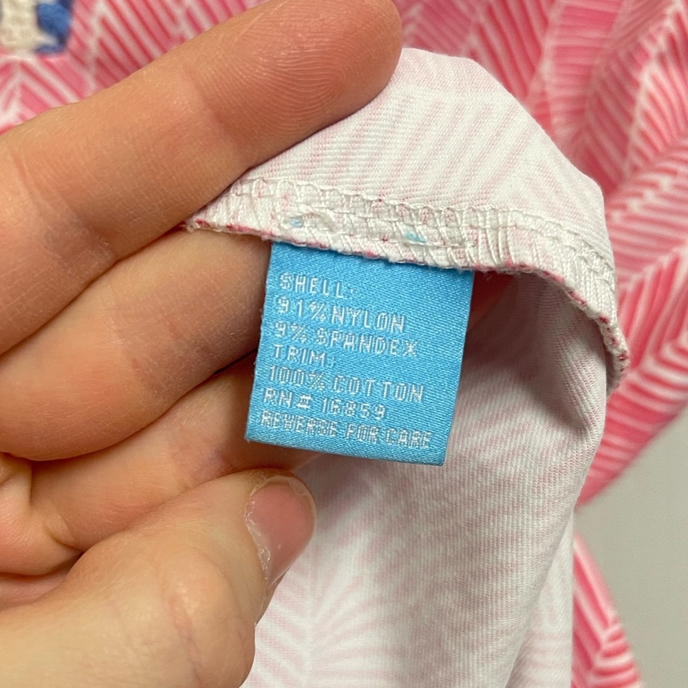 J. Mclaughling Pink And White Pattern Split Neck … - image 5